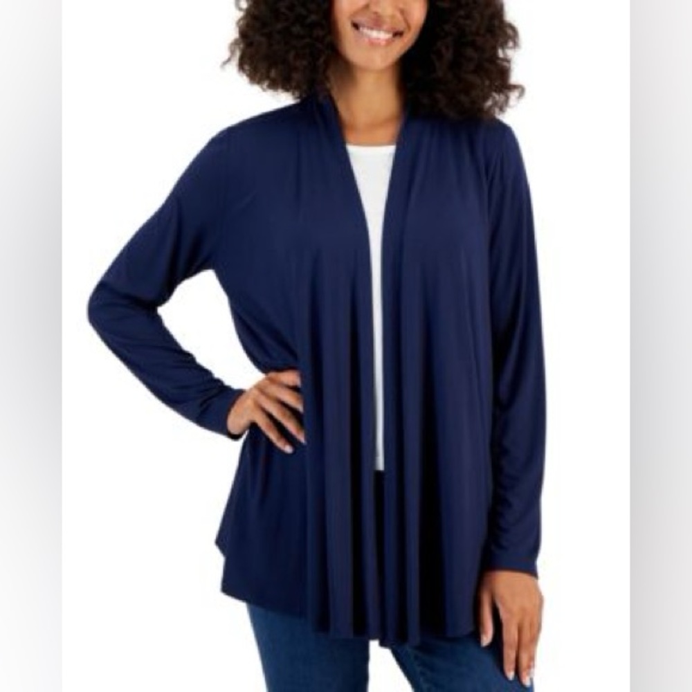 Chico's Deep Blue Open Front Cardigan nwot